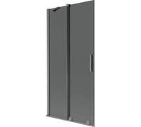 Mexen Velar mampara de bañera 2 hojas correderas 90 x 150 cm, grafito, gris acero cepillado - 896-090-000-41-66 41637 5905315272959