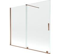 Mexen Velar mampara de bañera corredera de 2 paneles 180 x 150 cm, transparente, oro rosa - 896-180-000-01-60 24492 5905315221346