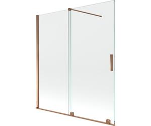 Mexen Velar mampara de bañera de 2 alas correderas 150 x 150 cm, transparente, oro rosa - 896-150-000-01-60 24487 5905315221315