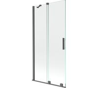 Mexen Velar mampara de bañera de 2 alas deslizantes 90 x 150 cm, transparente, gris plomo cepillado - 896-090-000-01-66 24541 5905315221544