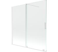Mexen Velar mampara de bañera de 2 paneles corredera 160 x 150 cm, transparente, blanco - 896-160-000-01-20 24401 5905315220875