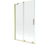 Mexen Velar mampara de bañera de 2 paneles correderos 110 x 150 cm, transparente, dorado cepillado - 896-110-000-01-55 24457 5905315221124