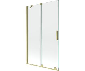 Mexen Velar mampara de bañera de 2 paneles correderos 110 x 150 cm, transparente, dorado cepillado - 896-110-000-01-55 24457 5905315221124