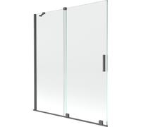 Mexen Velar mampara de bañera de 2 paneles deslizante 140 x 150 cm, transparente, gris metálico cepillado - 896-140-000-01-66 24552 5905315221605
