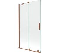 Mexen Velar mampara de bañera extensible de 2 paneles 100 x 150 cm, transparente, oro rosa - 896-100-000-01-60 24481 5905315221261