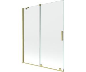 Mexen Velar mampara de baño de 2 alas deslizante 140 x 150 cm, transparente, dorado cepillado - 896-140-000-01-55 24465 5905315221155