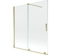 Mexen Velar mampara de baño de 2 paneles deslizantes 150 x 150 cm, transparente, dorado - 896-150-000-01-50 24427 5905315221018
