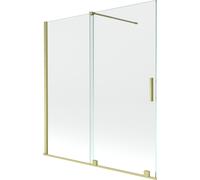 Mexen Velar mampara de baño de 2 puertas correderas 150 x 150 cm, transparente, dorado cepillado - 896-150-000-01-55 24466 5905315221162