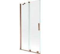Mexen Velar mampara de baño deslizante de 2 alas 95 x 150 cm, transparente, oro rosa - 896-095-000-01-60 24480 5905315221254