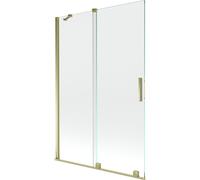 Mexen Velar mampara de baño plegable de 2 hojas, 120 x 150 cm, transparente, dorado - 896-120-000-01-50 24420 5905315220981