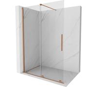 Mexen Velar mampara de ducha corredera estilo Walk-in 140 x 200 cm, transparente 8 mm, cobre cepillado - 871-140-000-03-65 23990 5905315214805