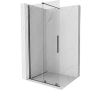 Mexen Velar mampara de ducha corredera Walk-in 90 x 200 cm, transparente 8 mm, gris oscuro cepillado - 871-090-000-03-66 23997 5905315214874