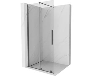 Mexen Velar mampara de ducha corredera Walk-in 90 x 200 cm, transparente 8 mm, gris oscuro cepillado - 871-090-000-03-66 23997 5905315214874