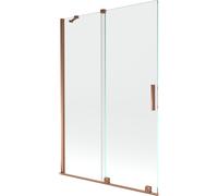 Mexen Velar mampara de ducha de 2 paneles deslizantes 120 x 150 cm, transparente, oro rosa - 896-120-000-01-60 24484 5905315221285