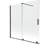 Mexen Velar mampara de ducha de bañera de 2 paneles correderos 160 x 150 cm, transparente, negro - 896-160-000-01-70 24683 5905315221773