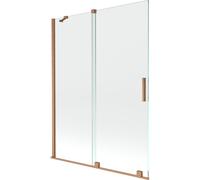 Mexen Velar mampara de ducha deslizante de 2 paneles 130 x 150 cm, transparente, cobre cepillado - 896-130-000-01-65 24515 5905315221445