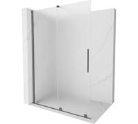 Mexen Velar mampara de ducha deslizante Walk-in 140 x 200 cm, escarcha 8 mm, metal de arma - 871-140-000-33-95 40405 5905315284181