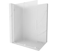 Mexen Velar panel de ducha deslizante Walk-in 160 x 200 cm, escarcha 8 mm, blanco - 871-160-000-33-20 40230 5905315283368