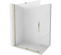 Mexen Velar pared de ducha corredera Walk-in 140 x 200 cm, escarcha 8 mm, dorada - 871-140-000-33-50 40249 5905315283467