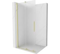 Mexen Velar pared de ducha deslizante Walk-in 80 x 200 cm, escarcha 8 mm, oro cepillado - 871-080-000-33-55 40262 5905315283511