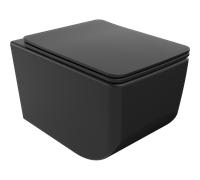 Mexen Vera inodoro Rimless con asiento de cierre suave slim, duroplástico, negro mate - 30164070 21375 5907709154445