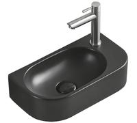 Mexen Viera lavabo de encimera izquierdo 40 x 21 cm, negro mate - 21274085L 15997 5907709157279