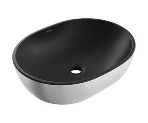 Mexen Viki lavabo sobre encimera 48 x 35 cm, negro mate/plateado - 21054874 21889 5907709156821