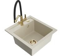 Mexen Vito fregadero de granito de 1 compartimento con grifo de cocina Duo, beige - 6503-69-671701-57-G 22564 5905315043535