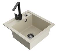 Mexen Vito fregadero de granito de 1 seno con grifo de cocina Rita, beige - 6503-69-670300-70 16997 5905315017604