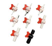 MEXEWORD 1 Pieza de 4/6/8/10/12/16/20/25 mm, Conector de microirrigación for Acuario y jardín con válvula de Bola de plástico bidireccional de PVC(10mm-8mm)