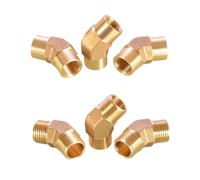 MEXEWORD 1 Pieza de Conector Adaptador de Tubo de latón de Rosca Macho Hembra BSP de 1/8", 1/4", 3/8" y 1/2" de 45 Grados(Female To Female 1/8")