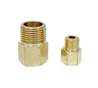 MEXEWORD 1 Pieza de Conector Reductor de tubería de latón, Adaptador de manómetro, Rosca Hembra métrica M8 M10 M12 a Macho BSP de 1/8", 1/4" y 3/8"(M10x1 F-1l8 BSP M)