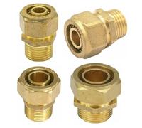 MEXEWORD 1 Uds. Se Ajusta al Tubo de PEX-AL-PEX OD 16/18/20/25/32mm- 1/2 "3/4" 1 "BSP Rosca Macho Accesorio de tubería de latón for Calentador de Agua Solar(26x32mm 3/4")
