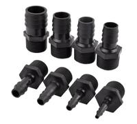 MEXEWORD 5 Piezas de Conector Pagoda con Rosca Externa G1/2'' 3/4'', Color Negro, for Acuario, pecera, Rosca Recta, tubería de Agua for riego de jardín.(G1I2-18mm Black)