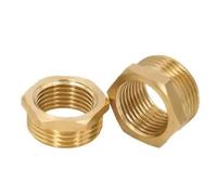 MEXEWORD Adaptador de latón Accesorio BSP Casquillo Hexagonal Reductor Conector Macho a Hembra Combustible Agua Gasóleo 1/8" 1/4" 3/8" 1/2" 3/4" 1"(DN8(F) to DN25(M))