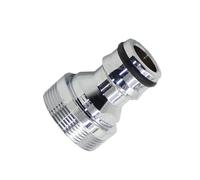MEXEWORD Conector de Grifo estándar de latón M22 M24, Conector rápido Hembra Plateado de 22 a Macho M24, Adaptador de Grifo de Boquilla de latón, Adaptador de Grifo de jardín, 1 Unidad(Silver)