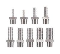 MEXEWORD Conector de Tanque de Acero Inoxidable 304 con Rosca Macho de 1/2" a Acoplamiento Hexagonal de púas de 6-25 mm for Drenaje de Acuario.(1I2 Male Thread-20mm)