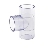 MEXEWORD Conector de tubería de PVC Transparente de 20, 25, 32, 40 y 50 mm, Codo Recto en T, Adaptador for tubería de Agua de Acuario.(tee I.D 40mm)