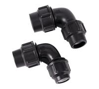 MEXEWORD Conector de Tubo de PVC PE de 20/25/32 mm, Negro/Azul, Codo Reductor, Acoplamiento rápido, for jardín, Invernadero, Granja, riego.(Negro,32-25)