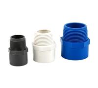 MEXEWORD Conector Recto de PVC con Rosca Macho for Acuario, Tanque de Peces, Junta de Agua de alimentación, Tubo de riego de jardín, Adaptador de tubería de Agua, 1 Unidad(Grey,2 Inch-63mm)