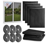 Mexgcom 6 Piezas Malla Mosquitera Para Ventanas, 130 X 150 cm Protectora de Insectos Para Ventana, Redes de Mosquito Para Ventanas Protegen la Familia de Los Insectos (Negro)