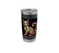 Mexican Alebrije Cat Vaso térmico de acero inoxidable de doble pared