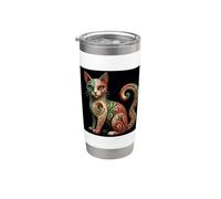 Mexican Alebrije Cat Vaso térmico de acero inoxidable de doble pared