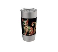 Mexican Alebrije Cat Vaso térmico de acero inoxidable de doble pared