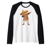 Mexican Boy Dabbing Mexican Fiesta Cinco de Mayo Camiseta Manga Raglan