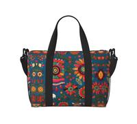 Mexican Folk Art Boho - Bolsa de viaje para mujer, bolsa de mano grande para fin de semana, bolsa de entrenamiento para gimnasio, bolsa de hospital para mamá, Black, Talla única