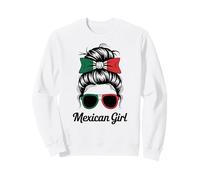 Mexican Girl México Bandera Nacional Match Día del Juego Favorito Sudadera