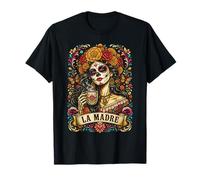 Mexican Mom Sugar Skull Cafecito Y Chisme Latina Mama Coffee Camiseta