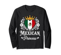 Mexican Princess Mexico Flag Proud Mexican Girl Manga Larga