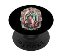 Mexican Religious Art Virgin of Guadalupe For Christian Mom PopSockets PopGrip Adhesivo